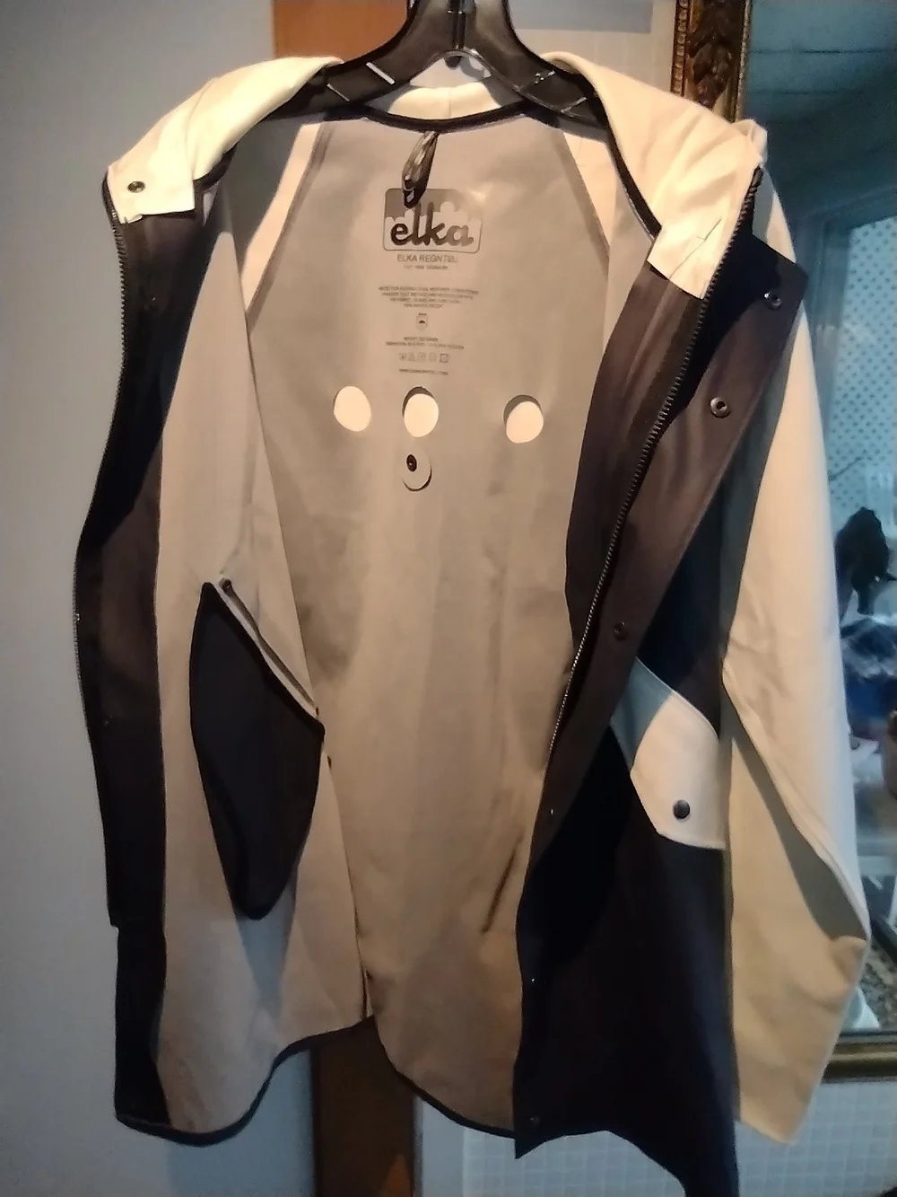 Elka Two-Tone Navy and White Hooded Jacket